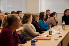 Students and faculty of Lehigh University attend the Cognitive Science Senior Thesis Presentations 